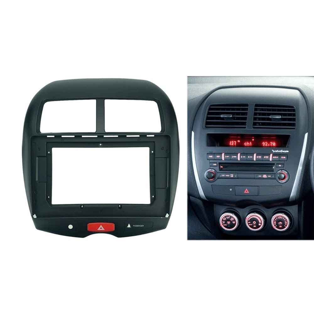 10.1'' Car Radio Stereo Dash Frame Fascia Bezel Panel Compatible for Mitsubishi ASX Peugeot 4008 Cirroen C4 Mitsubishi RVR Outlander Sport Install Mount Kit