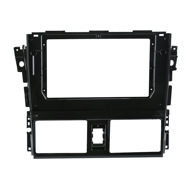 10.1'' Car Radio Stereo Dash Frame Fascia Bezel Panel w/Power Harness Cable Compatible for Toyota Vios 2013 14 15 16 Install Mount Kit