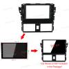 10.1'' Car Radio Stereo Dash Frame Fascia Bezel Panel w/Power Harness Cable Compatible for Toyota Vios 2013 14 15 16 Install Mount Kit view 2