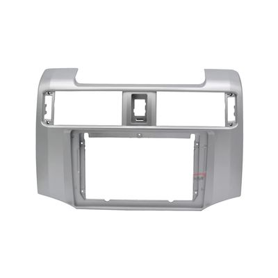 9'' Car Radio Stereo Dash Frame Fascia Bezel Panel Compatible for Toyota 4 Runner 2010 11 12 13 14 15 16 17 18 19 Install Mount Kit Silver