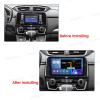 10.1'' Car Radio Stereo Dash Frame Fascia Bezel Panel w/Power Harness Cable Compatible for Honda CRV 2017 18 19 20 Install Mount Kit view 2