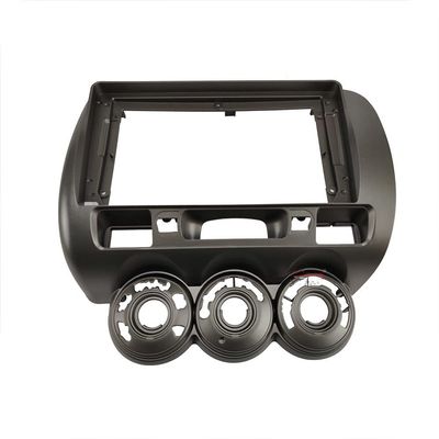9'' Car Radio Stereo Dash Frame Fascia Bezel Panel with Power Harness Compatible for Honda Fit Jazz 2004 05 06 07 RHD Install Mount Kit