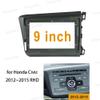 9'' Car Radio Stereo Dash Frame Fascia Bezel Panel Compatible for Honda Civic Sedan 2012 13 14 15 RHD Mount Kit view 2