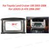 10.1'' Car Radio Stereo Dash Frame Fascia Bezel Panel Compatible for Toyota Land Cruiser 100 1998 99 2000 01 02 03 04 05 06 07 Mount Kit view 2