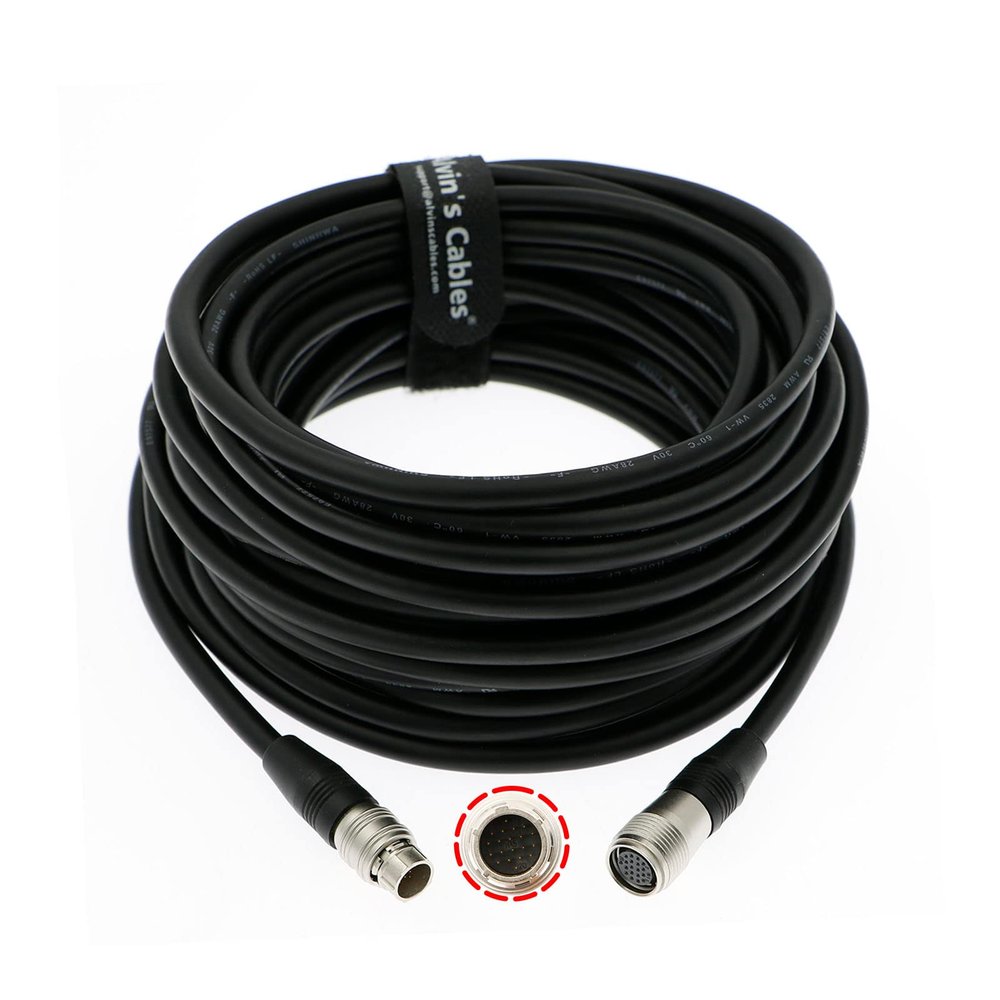 Alvins Cables Hirose 20 Pin Male to Female Extension Cable for Canon CN-E18-80mm Lens to FPD-400D| ZSG-C10| ZSD-300D Controller 10M/32.8ft