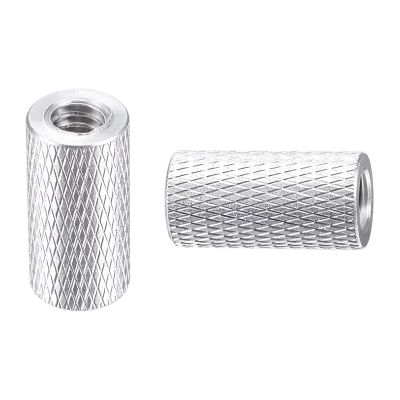 DTGN 1/4"-20x0.78(DxH) Tripod Nuts - 2Pack - Good for Camera Tripod Electronic Equipment - Hand Screw Knurled Barrel Nut Connection Fasteners - Silver