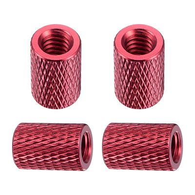 DTGN 1/4"-20x0.59(DxH) Tripod Nuts - 4Pack - Good for Camera Tripod Electronic Equipment - Hand Screw Knurled Barrel Nut Connection Fasteners - Red