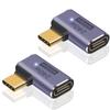 Poyiccot USB C Right Angle Adapter PD 240W for Thunderbolt 4/3, Right Angle 90 Degree USB C Male to Female Extender USB 4.0 L Shape Connector with 8K@60Hz Video for iPad, MacBook, 2-Pack view 1