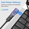 Poyiccot USB C Right Angle Adapter PD 240W for Thunderbolt 4/3, Right Angle 90 Degree USB C Male to Female Extender USB 4.0 L Shape Connector with 8K@60Hz Video for iPad, MacBook, 2-Pack view 3