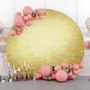 Leyiyi 6.5x6.5ft Luxurious Gold Glitter Round Backdrop Cover Golden Starlight Circle Backdrop Stand Cover for Girl Lady Adults Birthday Party Wedding Baby Shower Bridal Shower Prom Decor Photo Props view 2