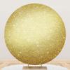 Leyiyi 6.5x6.5ft Luxurious Gold Glitter Round Backdrop Cover Golden Starlight Circle Backdrop Stand Cover for Girl Lady Adults Birthday Party Wedding Baby Shower Bridal Shower Prom Decor Photo Props view 3