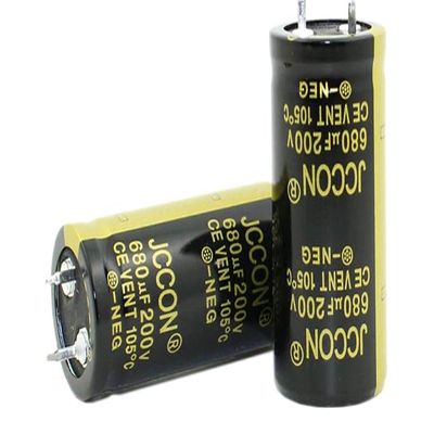 2PC 680uf 200v JCCON Black Gold high-Power Power Adapter capacitance 25x35