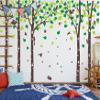 5 Large Birch Tree Wall Decals Jungle Tree Wall Stickers Forest Animal Wall Stickers Squirrel Rabbit Stickers for Kids Room Nursery Bedroom Living Room Classroom Wall Decoration (100", Brown,Green) view 3