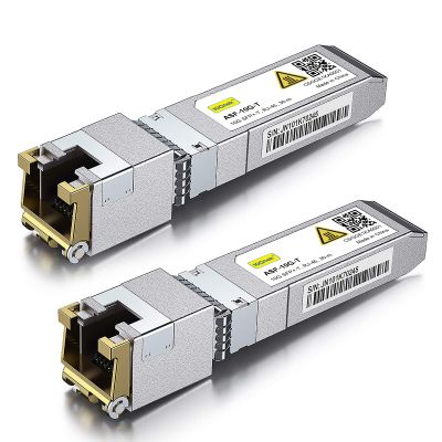 10Gtek SFP+ to RJ-45 10GBase-T Transceiver, 10Gbe Copper SFP+ to Ethernet Module for Cisco SFP-10G-T-S, Ubiquiti UniFi UF-RJ45-10G, TP-Link TL-SM5310-T, Netgear and More, up to 30m, Pack of 2