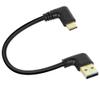 GELRHONR Gold Plated Short Left Angle USB Type C Cable, 90 Degree 18W Fast Charging USB A to USB C Cable (Black-Left-0.25M-Gold Plated) view 1