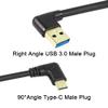 GELRHONR Gold Plated Short Left Angle USB Type C Cable, 90 Degree 18W Fast Charging USB A to USB C Cable (Black-Left-0.25M-Gold Plated) view 2