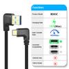 GELRHONR Gold Plated Short Left Angle USB Type C Cable, 90 Degree 18W Fast Charging USB A to USB C Cable (Black-Left-0.25M-Gold Plated) view 4