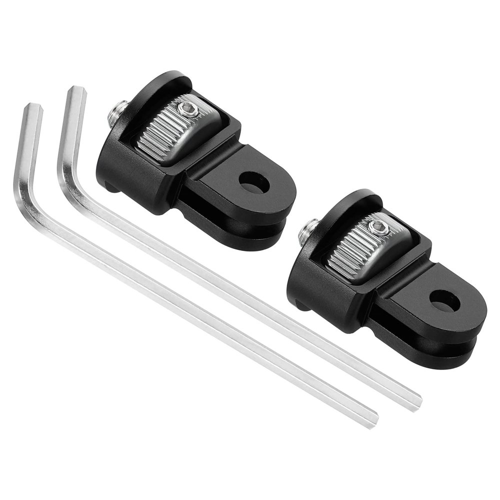 PATIKIL Aluminum Tripod Mount Adapter, 2 Pack 360 Adjustment 1/4" Screw Conversion Adapters for Action Camera Tripod Screw Mount, Black Titanium