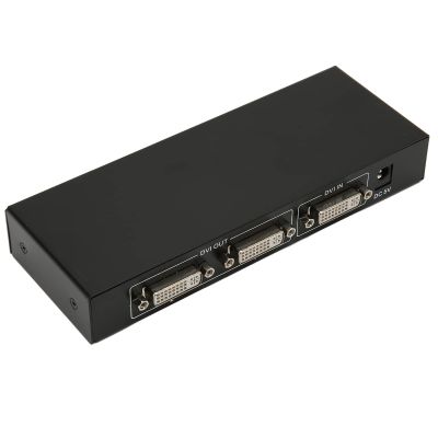 DVI Splitter 1 in 2 Out, Support 30/36 Bit Color 1080P Lossless Monitors Distribution Duplicator Video Splitter DVI Switcher for PC Laptop DVR Projector HDTV