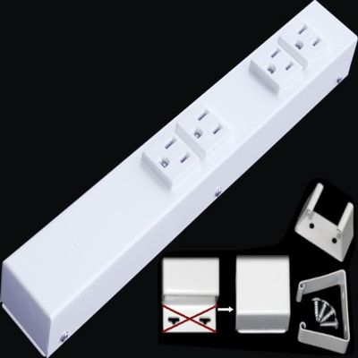 12 Hardwired Power Strip (NO Power Cord), 4 Vertical Outlets (NOT Tamper Resistant), NO Ears (Without mounting tabs on Both Ends), 15A (NOT a 20 Amp Unit), Black (White)