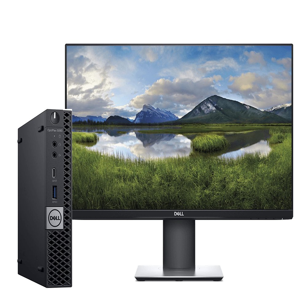 Dell OptiPlex 5060 Micro Intel Core i5-8500T 2.1GHz, 16GB RAM, 256GB SSD, Windows 11 Pro 64bit 24" LCD (Renewed)