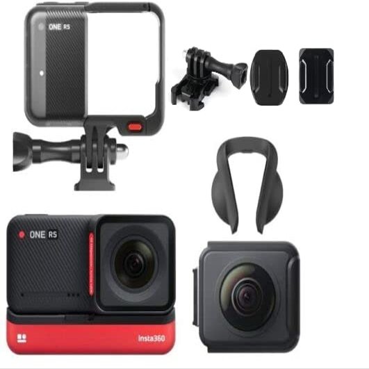 Insta360 ONE RS Twin Edition Waterproof 4K 60fps Action Camera 5.7K 360 Camera 48MP Photo Active HDR with Free Helmet Mount Kit