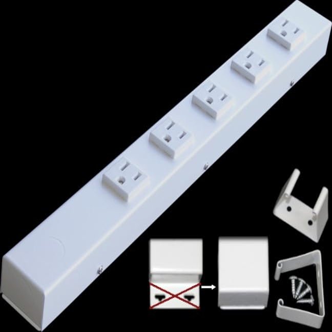 16 Hardwired Power Strip (NO Power Cord), 5 Vertical Outlets (NOT Tamper Resistant), NO Ears (Without mounting tabs on Both Ends), 15A (NOT a 20 Amp Unit), White