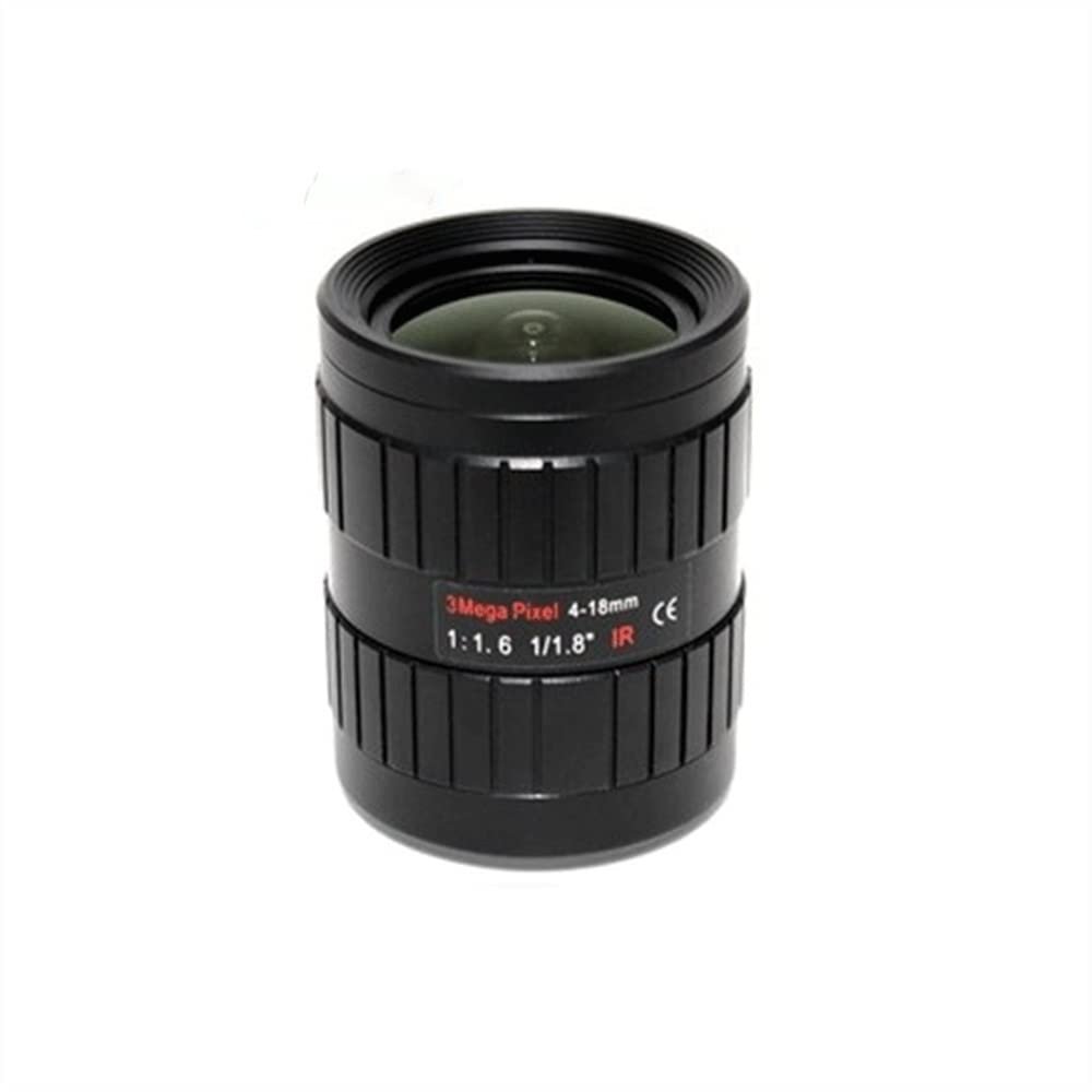 JUIYU Microscope Accessories Kit C-Mount Industrial Camera Lens High Definition Manual Zoom Machine Vision Lens for Industry Video Microscope Camera Microscope Slides (Color : 4-18mm 3MP)