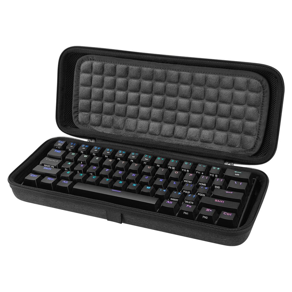 Linkidea Hard Travel Case for Compact 60% Keyboard, Computer 61 Key Wireless/Wired Keyboard Carrying Storage Box Bag, Compatible with Razer Huntsman Mini 60%, Logitech G PRO X 60