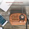 Oncheer Portable Vintage Radio Retro Bluetooth Speaker, FM/AM/SW Old Fashion Classic Style, Adjustable Antenna, Rechargeable Battery Powered & USB Charging, Support TF Card, USB Mp3 Playing Music view 2
