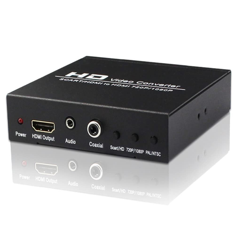 iW899Bytto SCART/HDMI to HDMI Converter, 5in1, Supports PAL/NTSC, 720P/1080P Upscaler
