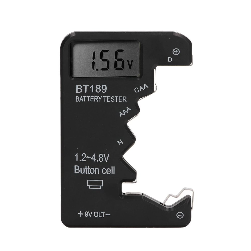Battery Tester Checker, LCD Display Universal Battery Checker for AA AAA 6F22 9V 1.5V Battery, Battery Tester for Household Batteries - Smal Electrical Equipment (Black)