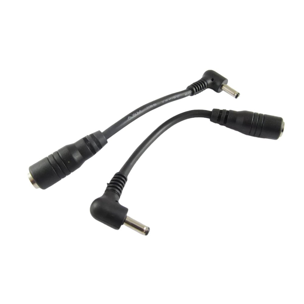 UpperFu (2 Pack 4.33inch) DC Power 3.5mm x 1.35mm Male Plug 90 Degree Right Angle to Female Jack Extension Adapter Cord Cable for CCTV Surveillance Security Camera LED Strip DVR Router