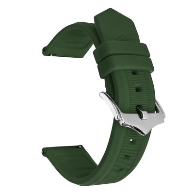 TEYSHA Silicone Watch Band 16mm 18mm 20mm 22mm Universal Quick Release Rubber Sport Diving Wristband Bracelet Strap Accessories (Color : Green, Size : 22mm)