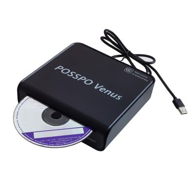 POSSPO Venus CD DVD Player for Car with USB Port, Portable External CD Player for Car with Wired Apple CarPlay