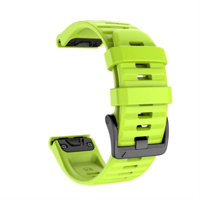 GIKOS Silicone Quick Release Watchband for Garmin Fenix 7X 7 7S Watch Easyfit Wrist Band Strap for Fenix 6 Pro Watch 26 22MM Strap (Color : Green, Size : Fenix 7)