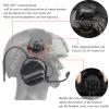 Hdlsina Helmet Mode Tactical Shooting headset + with U94 PTT 2pin with ARC Rail Adapter Noise Reduction & Sound Pickup Ear Protection (Black) view 4