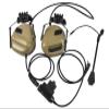 Hdlsina Helmet Mode Tactical Shooting headset + with U94 PTT 2pin with ARC Rail Adapter Noise Reduction & Sound Pickup Ear Protection (TAN) view 1