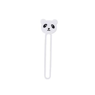 Mikikit Cable Wire Winder Desk Cable Manager Silicone Animal Shape White Panda