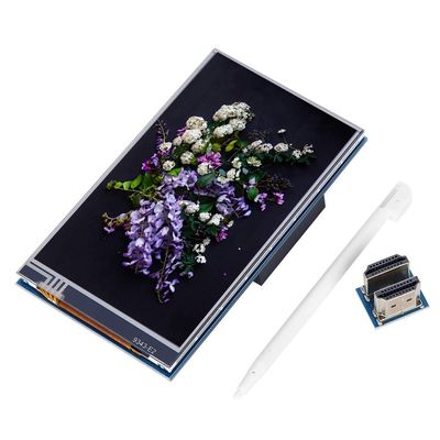 4 inch LCD Display, DC 5V IPS HD Display Screen HDMI Display 4-Inch Screen Resistive Touch for Raspberry Pi
