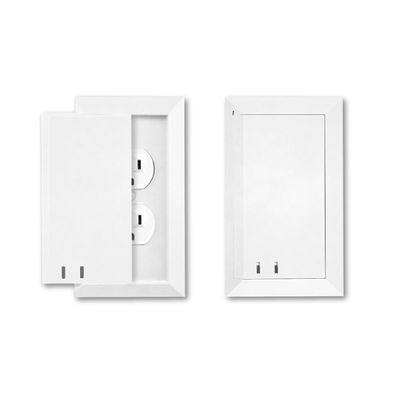 Child Resistant Outlet Cover 2-pack White Duplex Standard Wall Plate Sliding Door that Locks Safe and Stylish Patented Design Made in the USA Quick and Easy Installation Socket Shield