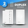 Child Resistant Outlet Cover 2-pack White Duplex Standard Wall Plate Sliding Door that Locks Safe and Stylish Patented Design Made in the USA Quick and Easy Installation Socket Shield view 2