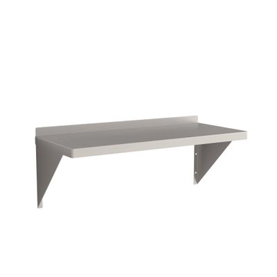Krollen Industrial 16 Gauge Stainless Steel 15" x 36" Heavy-Duty Solid Wall Shelf
