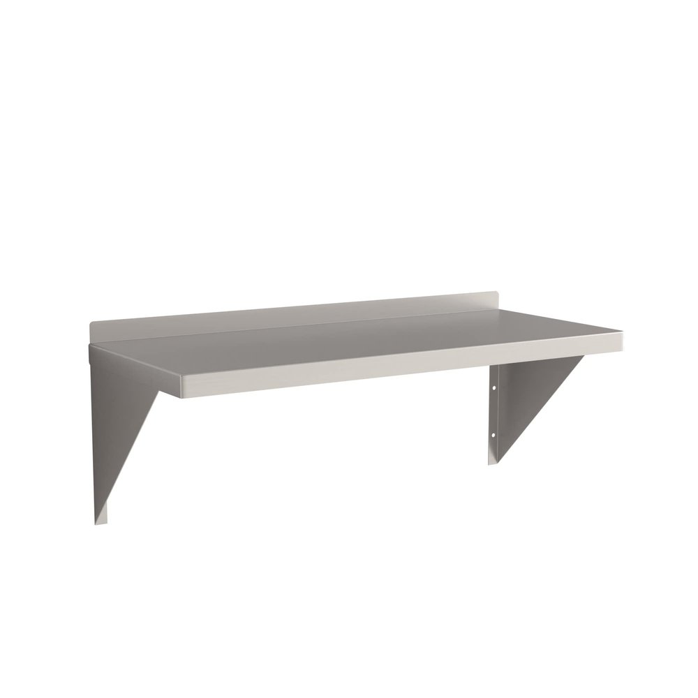 Krollen Industrial 16 Gauge Stainless Steel 15" x 36" Heavy-Duty Solid Wall Shelf