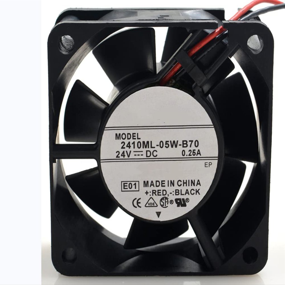 2410ML-05W-B70 24V 0.25A 6800RPM 33.1CFM 60X60X25MM 2-Wire Cooling Fan
