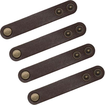 amavoler Leather Tubing Throttle Clutch Wires Cable Fixing Strap Oil Hose Tie Down Bandage Fit for Harley Honda Yamaha Suzuki Kawasaki Custom Bike etc. Also for Earphone USB Straps. Brown 4 Pcs.