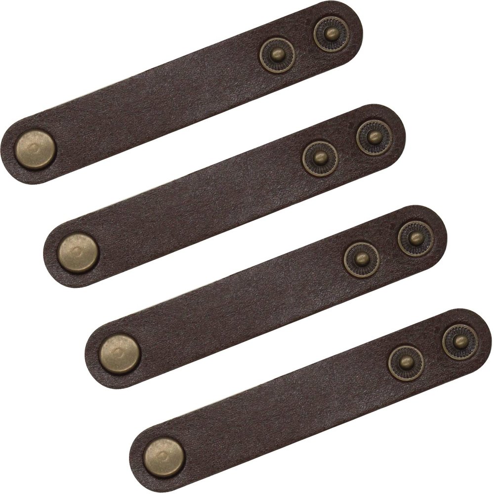 amavoler Leather Tubing Throttle Clutch Wires Cable Fixing Strap Oil Hose Tie Down Bandage Fit for Harley Honda Yamaha Suzuki Kawasaki Custom Bike etc. Also for Earphone USB Straps. Brown 4 Pcs.
