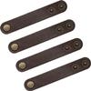 amavoler Leather Tubing Throttle Clutch Wires Cable Fixing Strap Oil Hose Tie Down Bandage Fit for Harley Honda Yamaha Suzuki Kawasaki Custom Bike etc. Also for Earphone USB Straps. Brown 4 Pcs. view 1