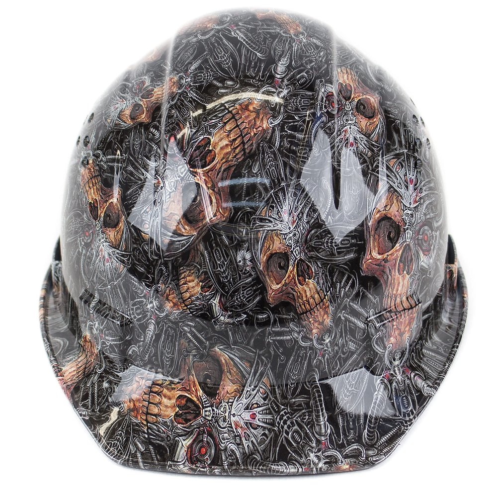 RK Safety RK-HP34-SKULL Hard Hat Cap Style with 4 Point Ratchet Suspension, (Skull)