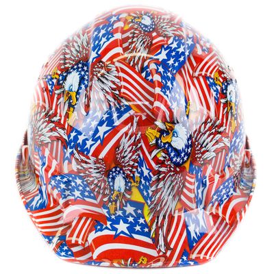 RK Safety RK-HP34-FLAG Hard Hat Cap Style with 4 Point Ratchet Suspension, (Flag)